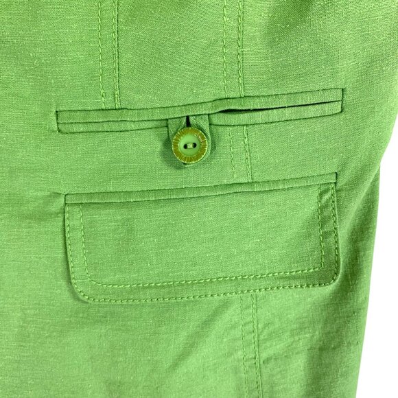 cropped short sleeve jacket top 3 buttons lapel hip pockets apple green sz 13 - Picture 9 of 16